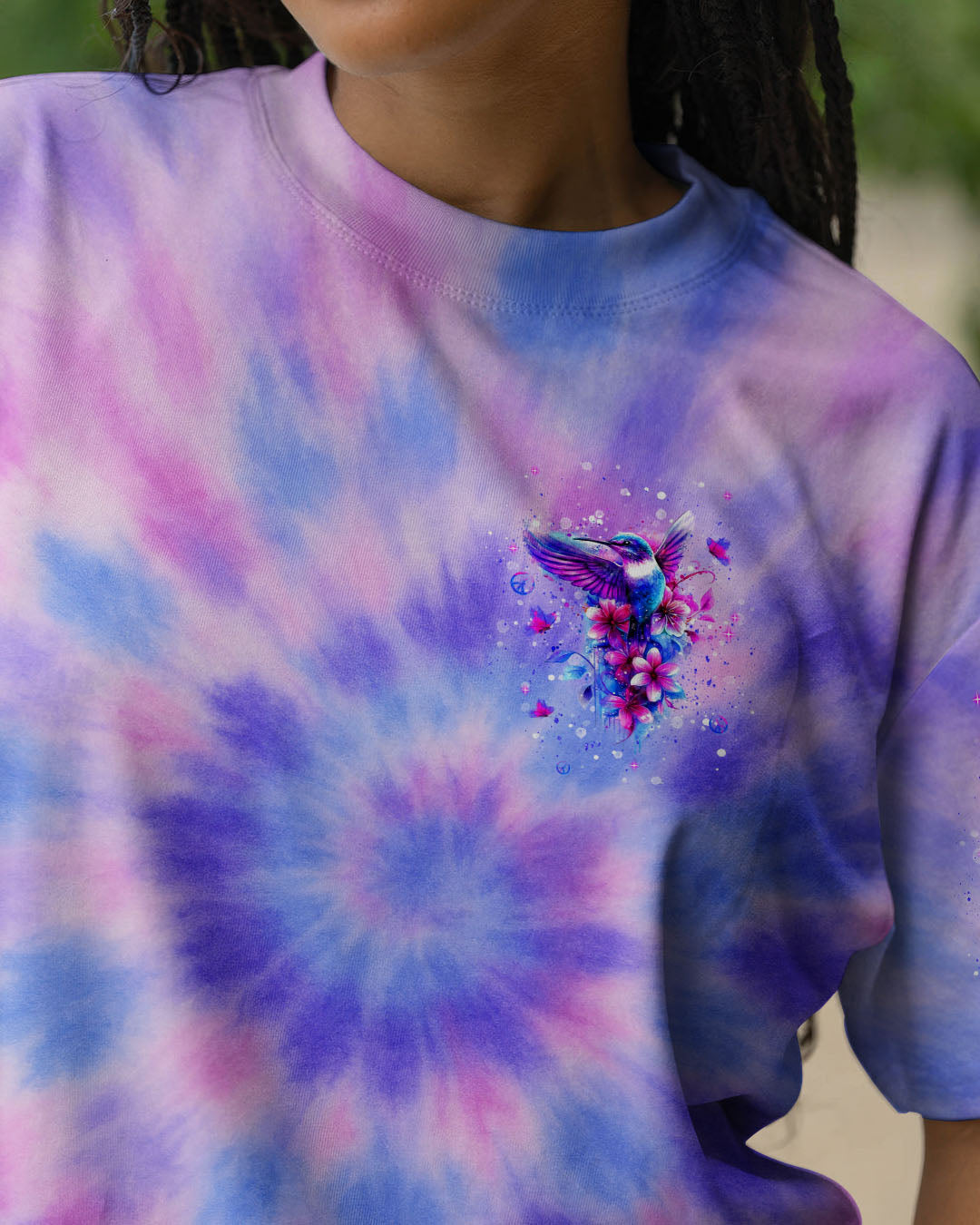 JUST BREATHE HUMMINGBIRD TIE DYE  ALL OVER PRINT  - TLNT1905253