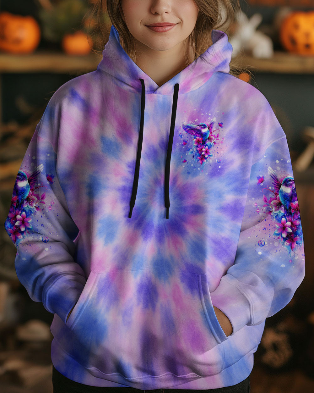 JUST BREATHE HUMMINGBIRD TIE DYE  ALL OVER PRINT  - TLNT1905253