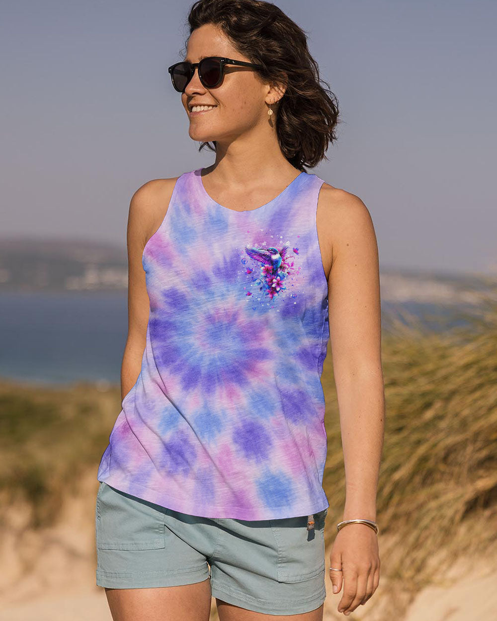 JUST BREATHE HUMMINGBIRD TIE DYE  ALL OVER PRINT  - TLNT1905253