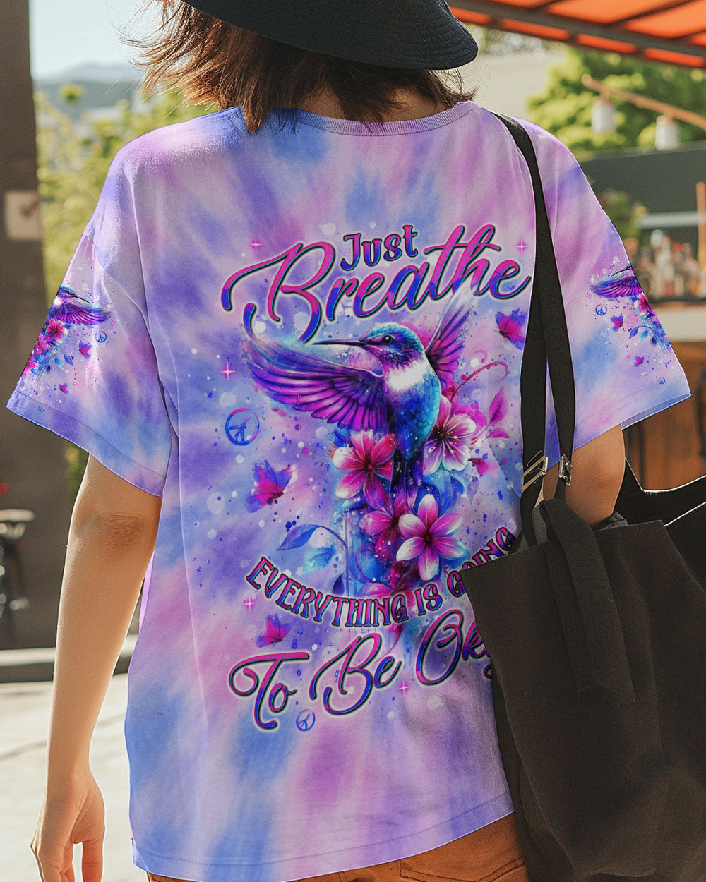 JUST BREATHE HUMMINGBIRD TIE DYE  ALL OVER PRINT  - TLNT1905253