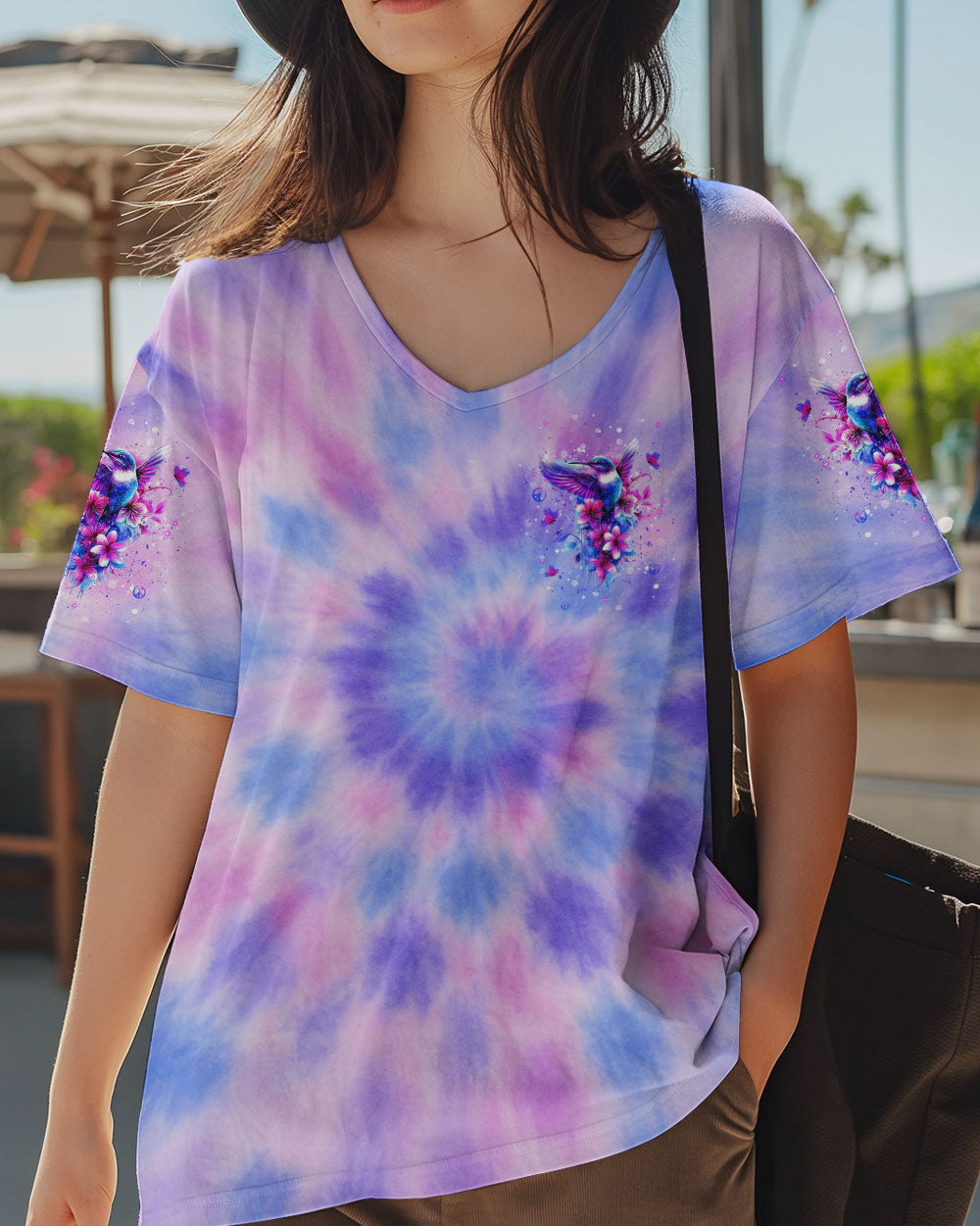 JUST BREATHE HUMMINGBIRD TIE DYE  ALL OVER PRINT  - TLNT1905253