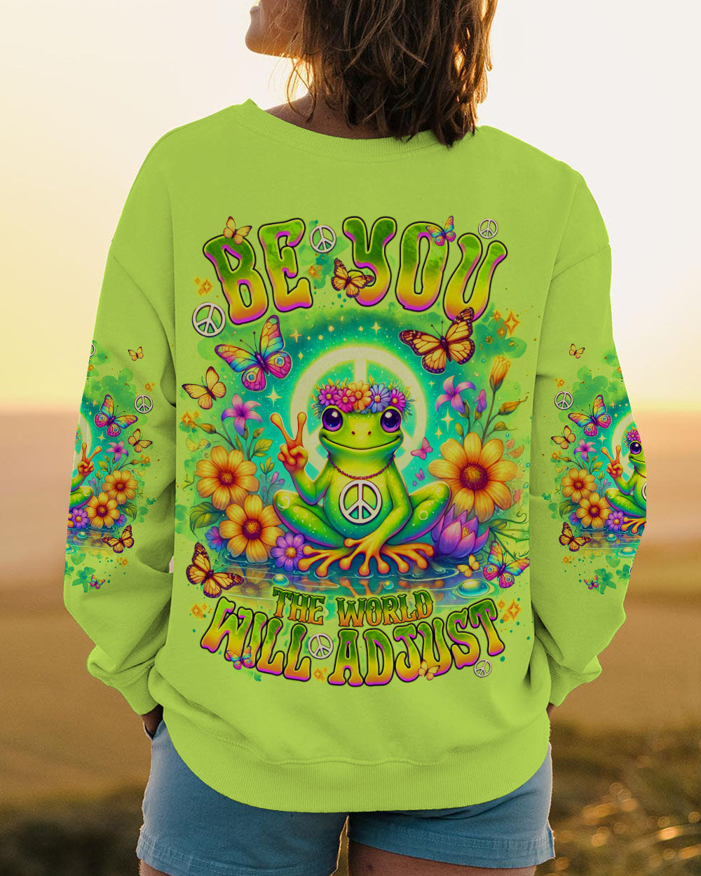 BE YOU THE WORLD WILL ADJUST FROG ALL OVER PRINT  - TLNT2001251