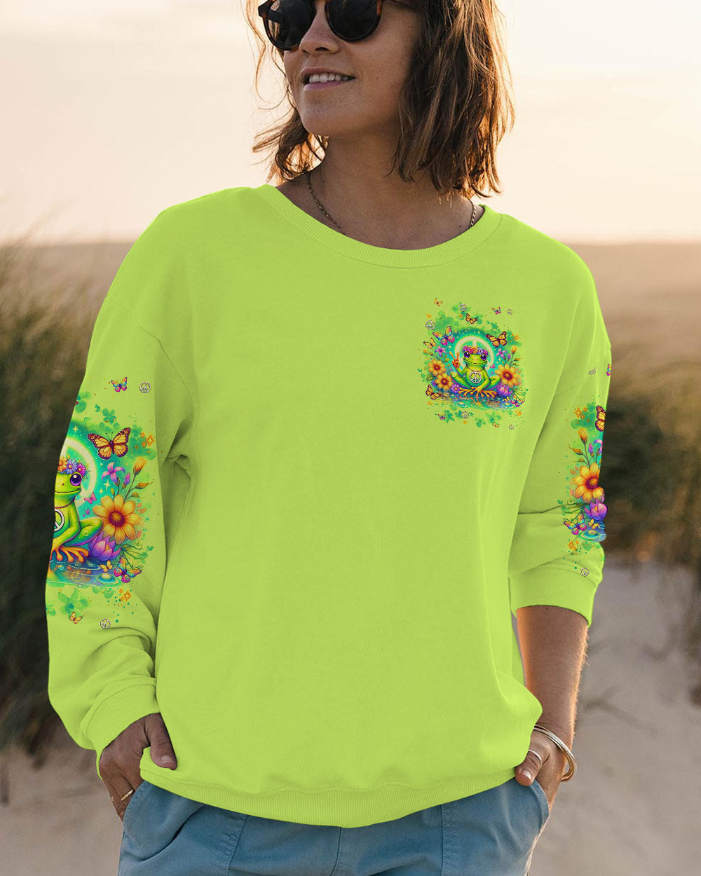 BE YOU THE WORLD WILL ADJUST FROG ALL OVER PRINT  - TLNT2001251