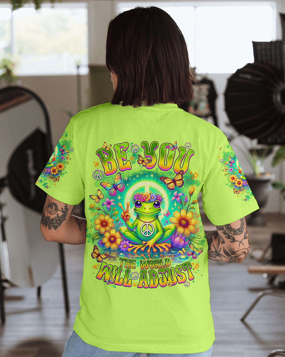 BE YOU THE WORLD WILL ADJUST FROG ALL OVER PRINT  - TLNT2001251