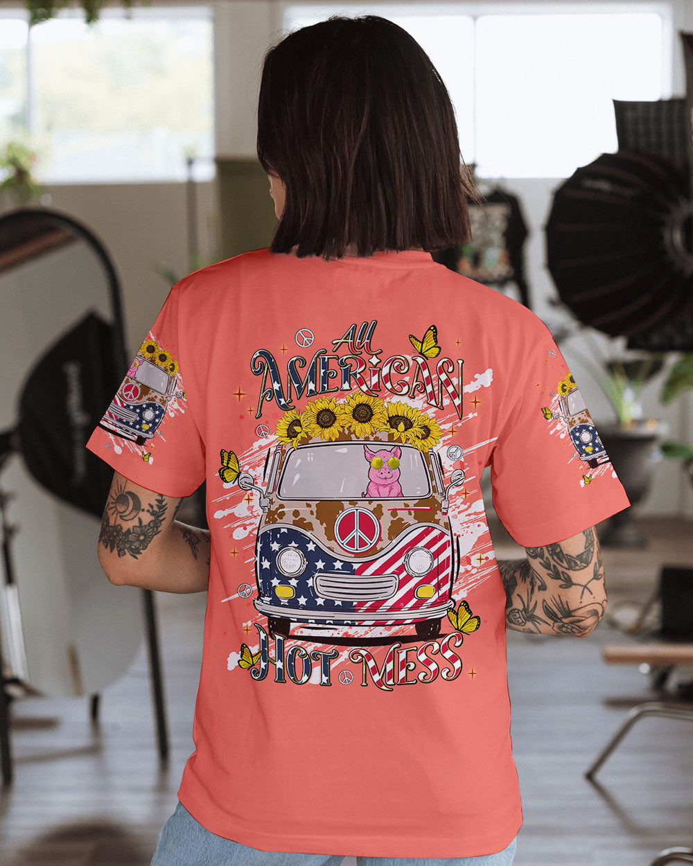 ALL AMERICAN HOT MESS HIPPIE BUS  ALL OVER PRINT - TLNT2105245