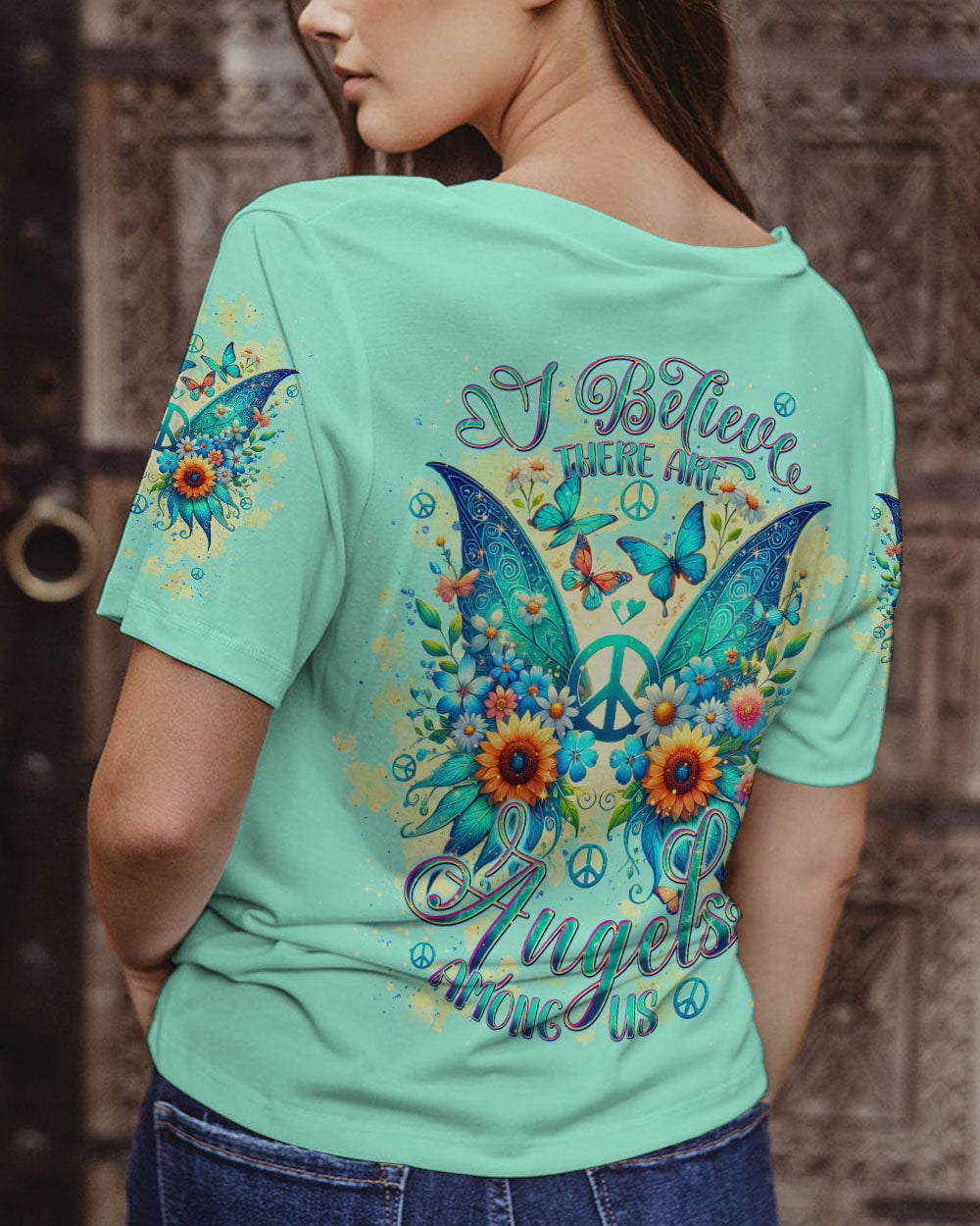 I BELIEVE THERE ARE ANGELS AMONG US WINGS ALL OVER PRINT - TLNT2108243