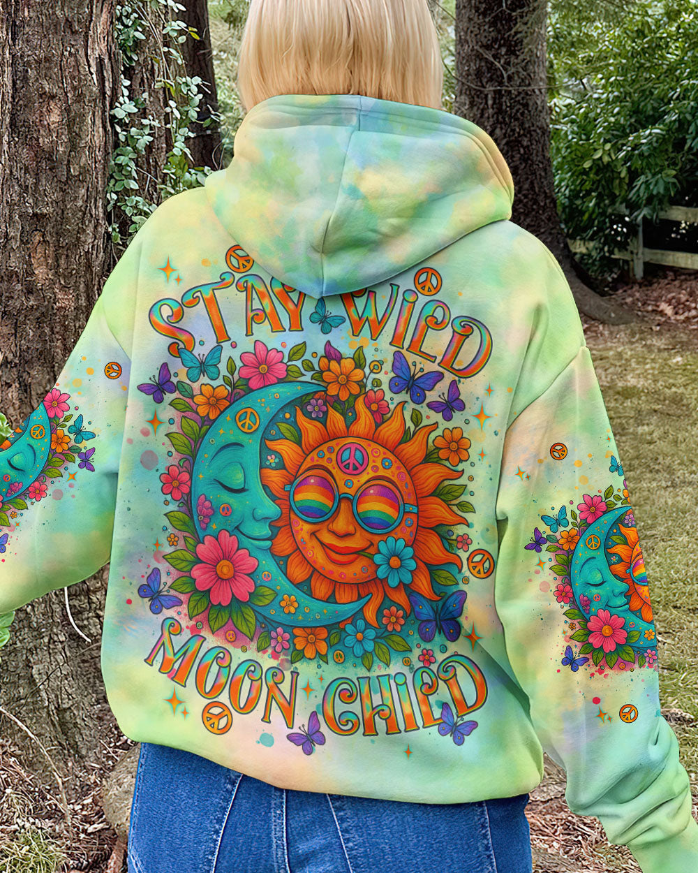 STAY WILD MOON CHILD TIE DYE ALL OVER PRINT - TLNT2204252