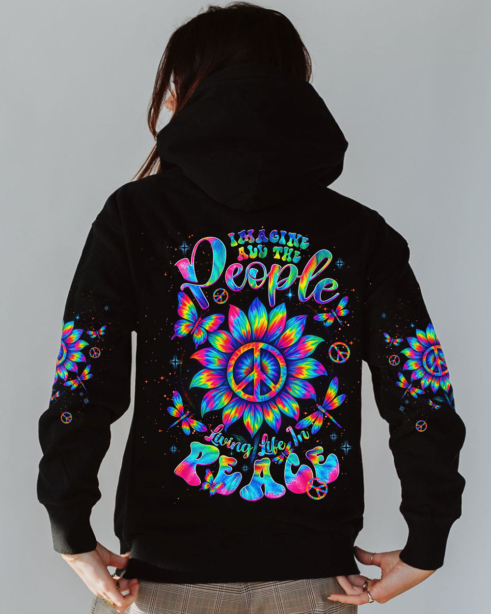 IMAGINE ALL THE PEOPLE LIVING LIFE IN PEACE TIE DYE ALL OVER PRINT  - TLNT2205253