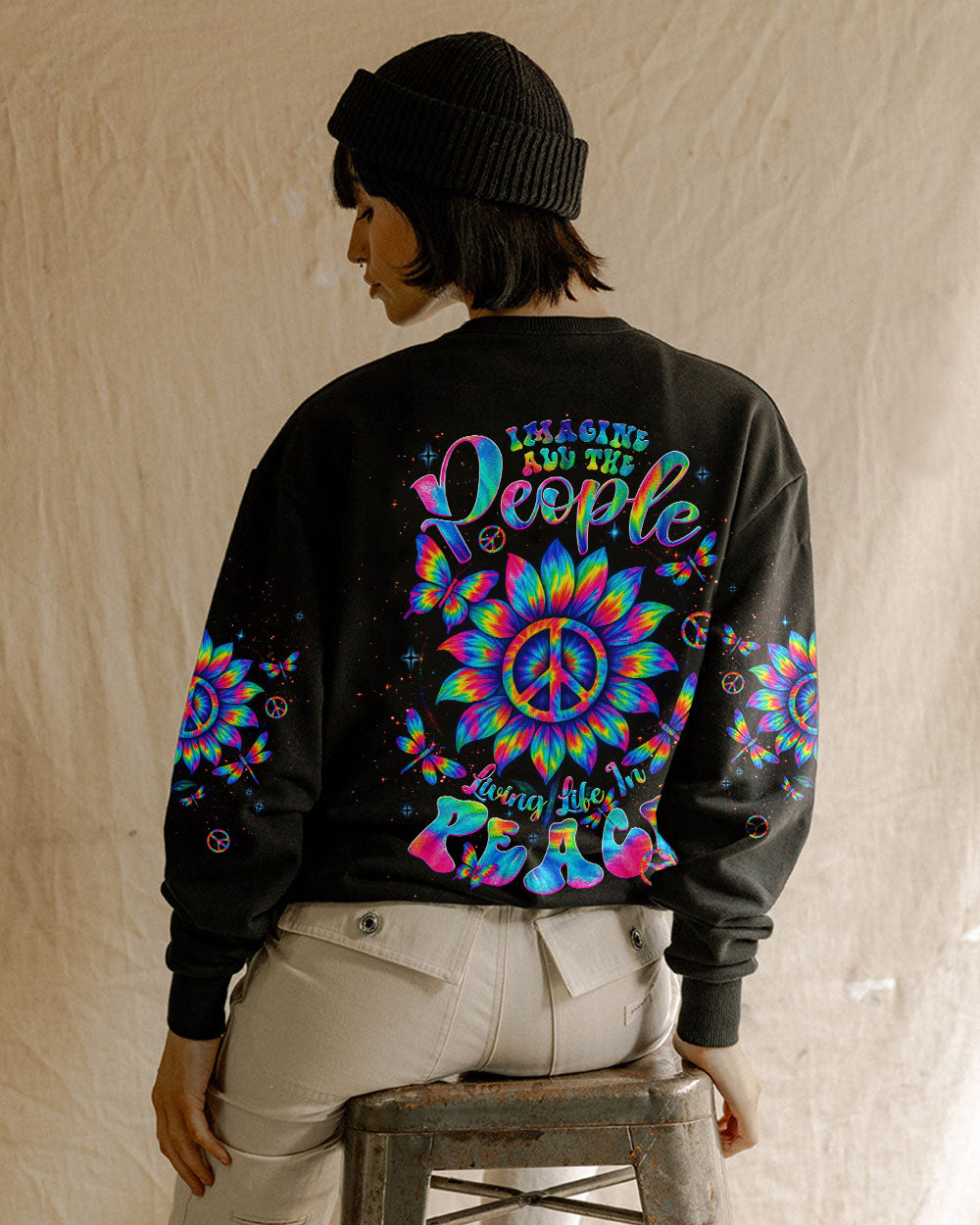 IMAGINE ALL THE PEOPLE LIVING LIFE IN PEACE TIE DYE ALL OVER PRINT  - TLNT2205253