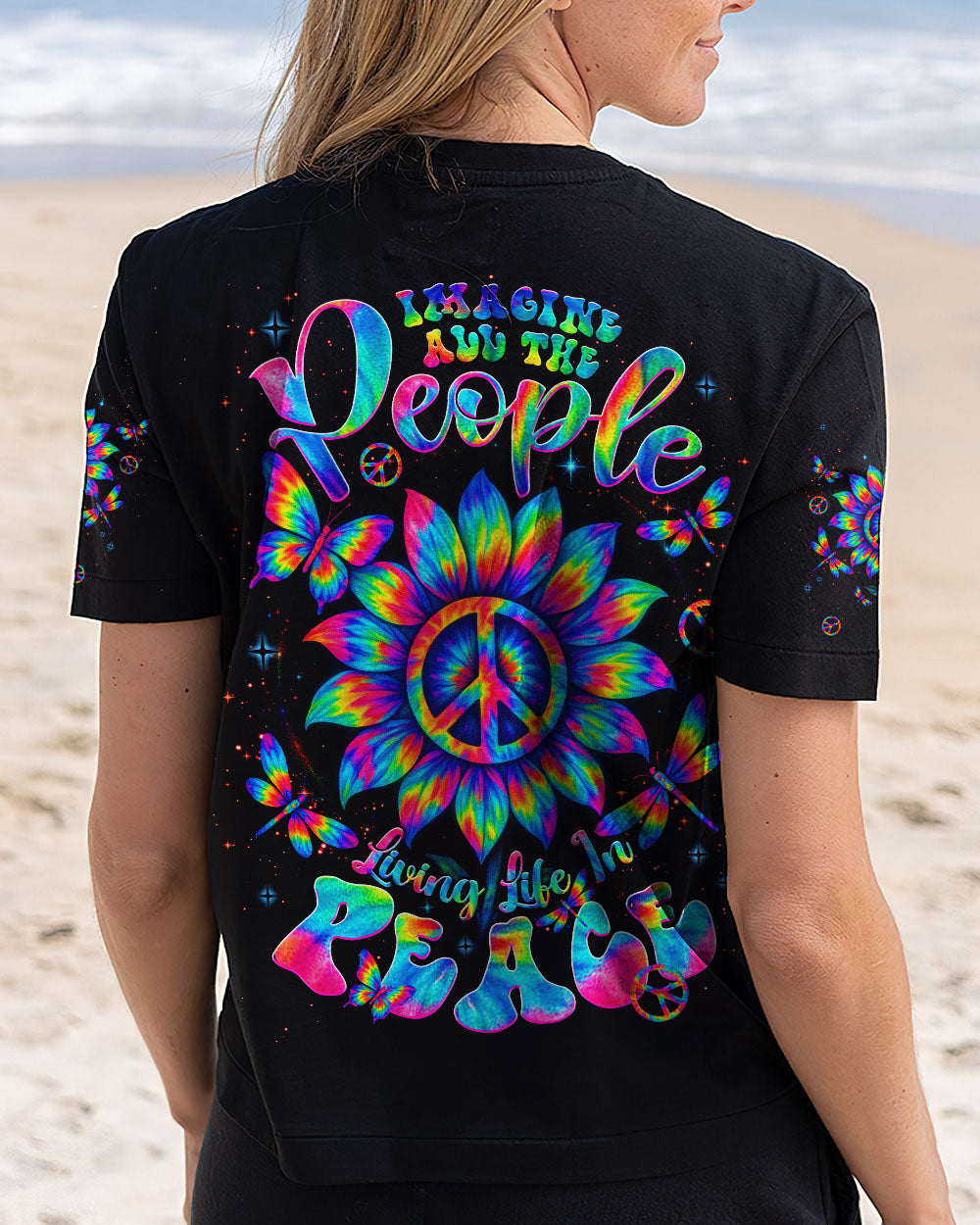 IMAGINE ALL THE PEOPLE LIVING LIFE IN PEACE TIE DYE ALL OVER PRINT  - TLNT2205253