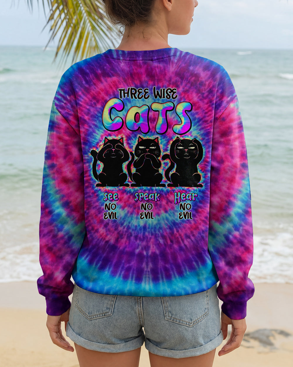 THREE WISE CATS SWIRL ALL OVER PRINT  - TLNT2301261