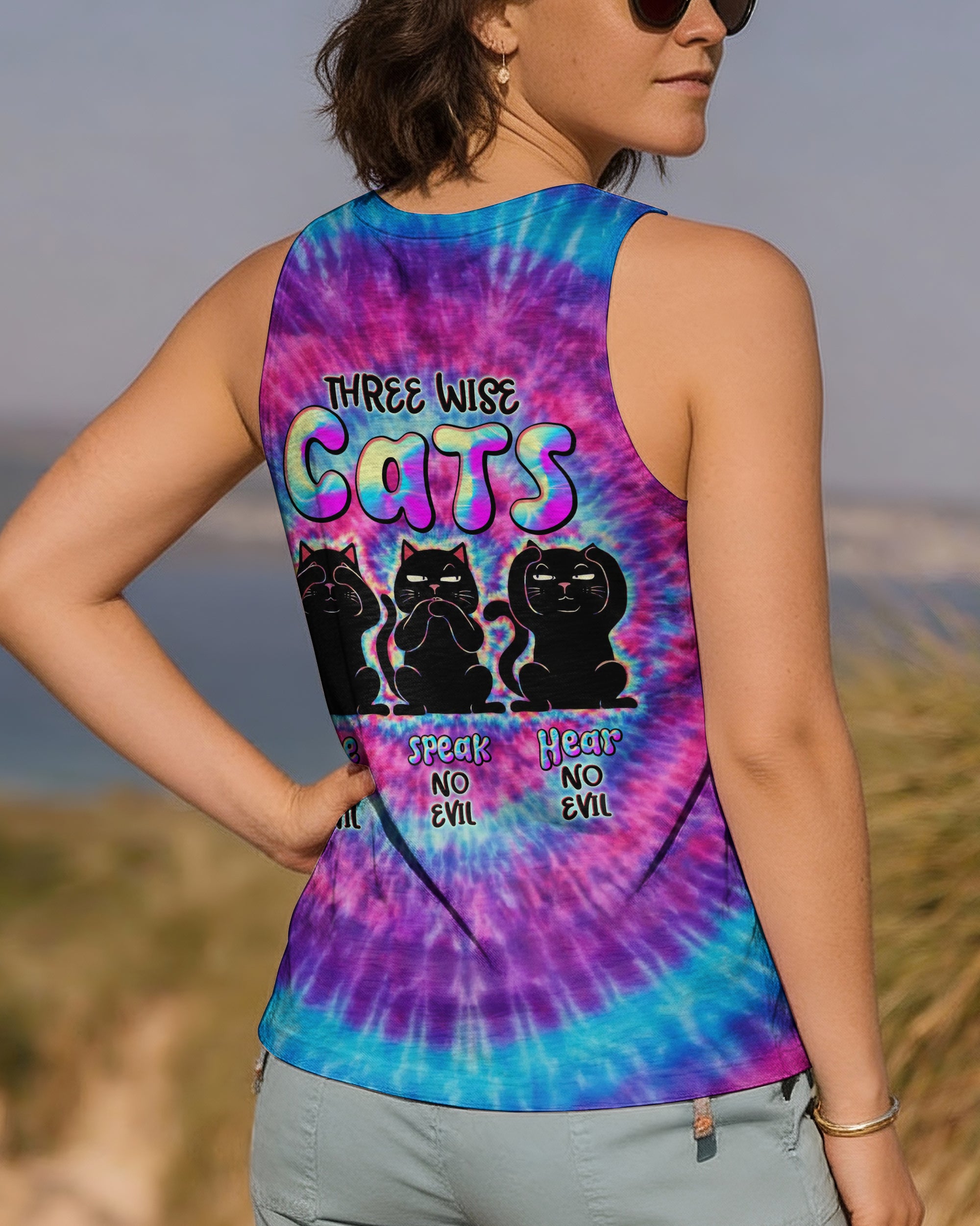 THREE WISE CATS SWIRL ALL OVER PRINT  - TLNT2301261