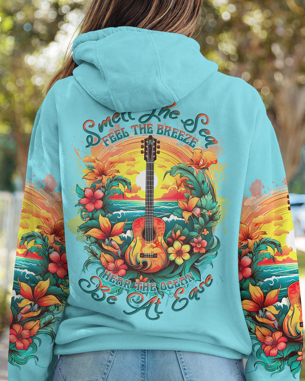 SMELL THE SEA FEEL THE BREEZE GUITAR ALL OVER PRINT - TLNT2306234