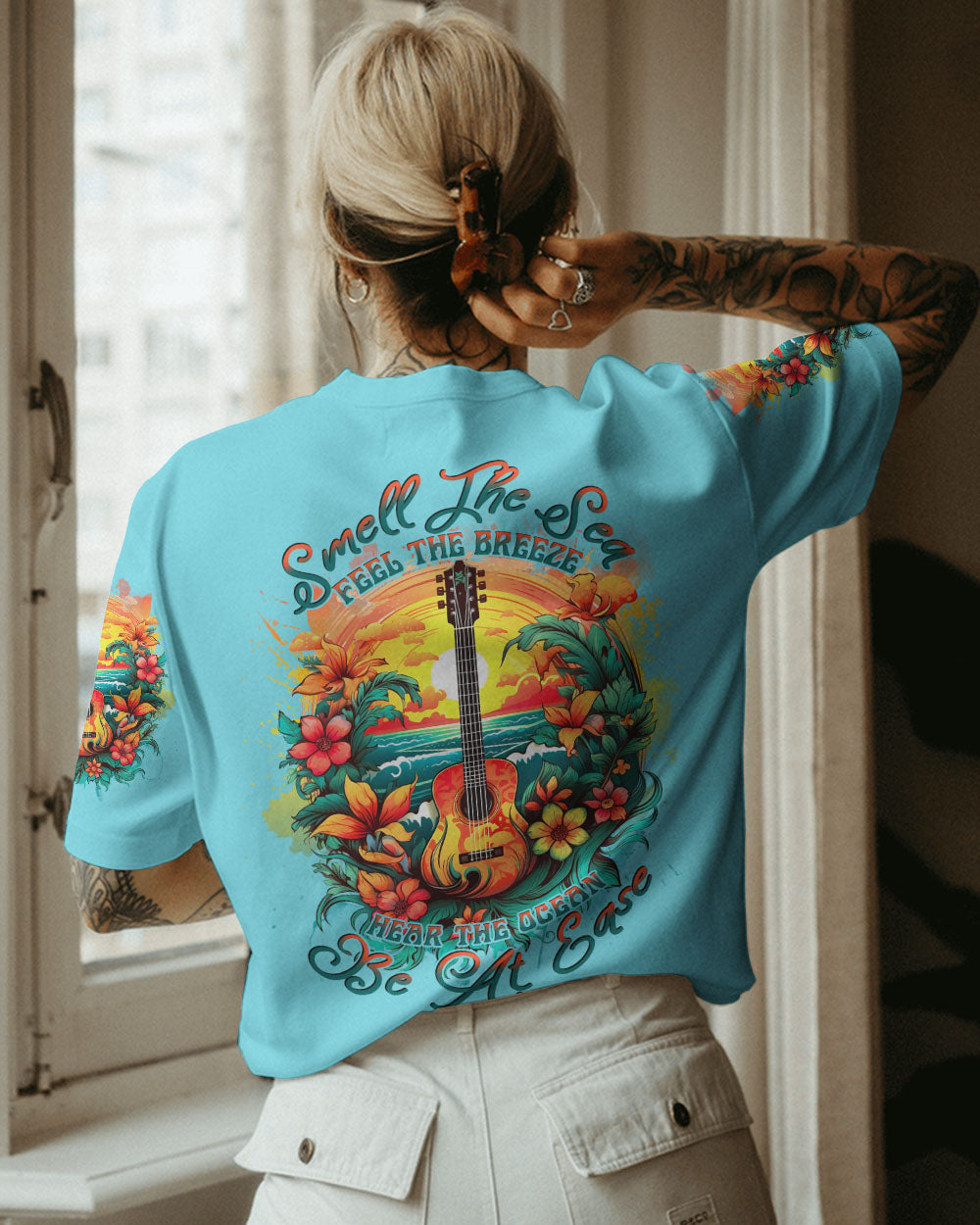 SMELL THE SEA FEEL THE BREEZE GUITAR ALL OVER PRINT - TLNT2306234