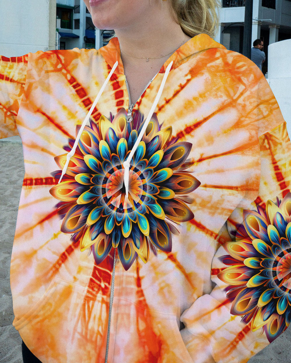 PEACE Y'ALL FLOWER TIE DYE ALL OVER PRINT - TLNT2306235