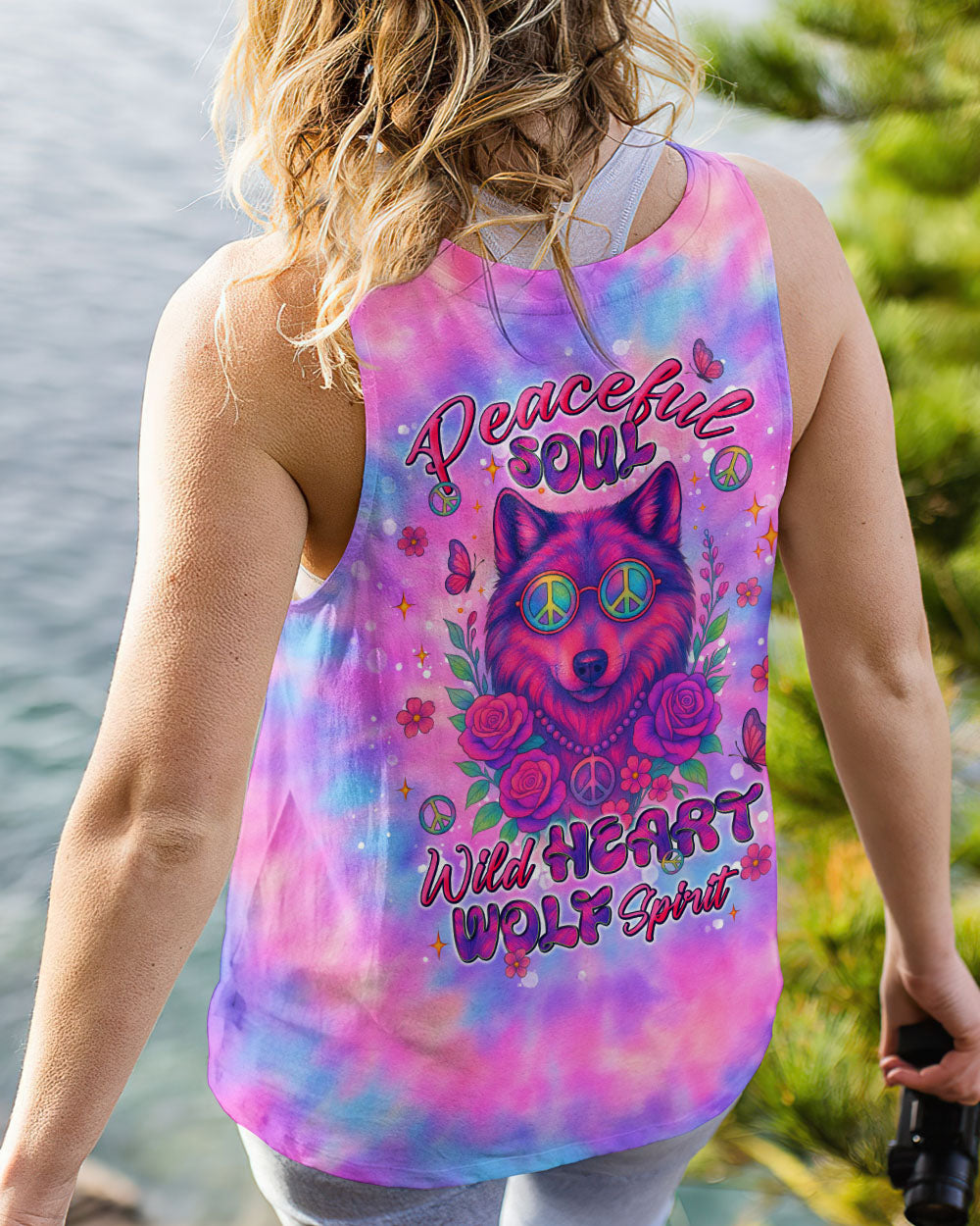 PEACEFUL SOUL WILD HEART WOLF SPIRIT TIE DYE ALL OVER PRINT - TLNT2306252