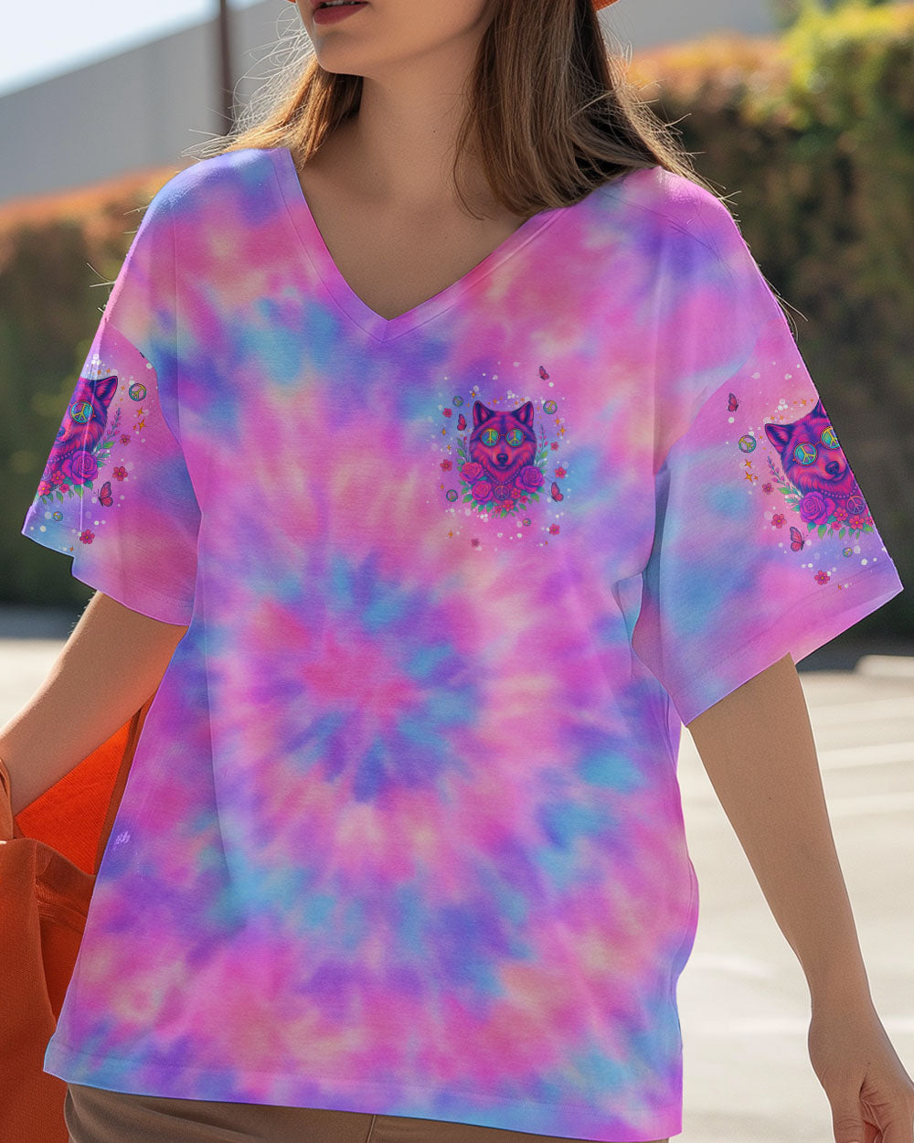 PEACEFUL SOUL WILD HEART WOLF SPIRIT TIE DYE ALL OVER PRINT - TLNT2306252