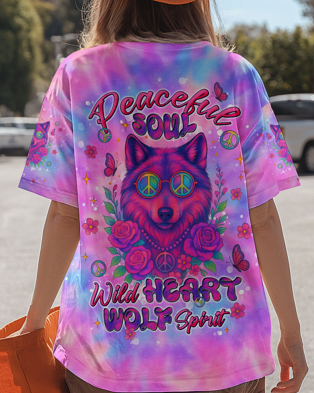 PEACEFUL SOUL WILD HEART WOLF SPIRIT TIE DYE ALL OVER PRINT - TLNT2306252