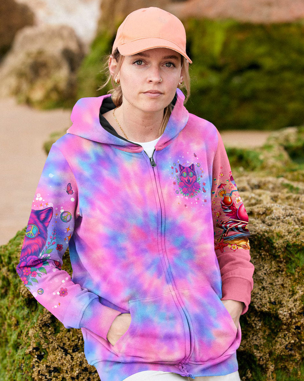 PEACEFUL SOUL WILD HEART WOLF SPIRIT TIE DYE ALL OVER PRINT - TLNT2306252