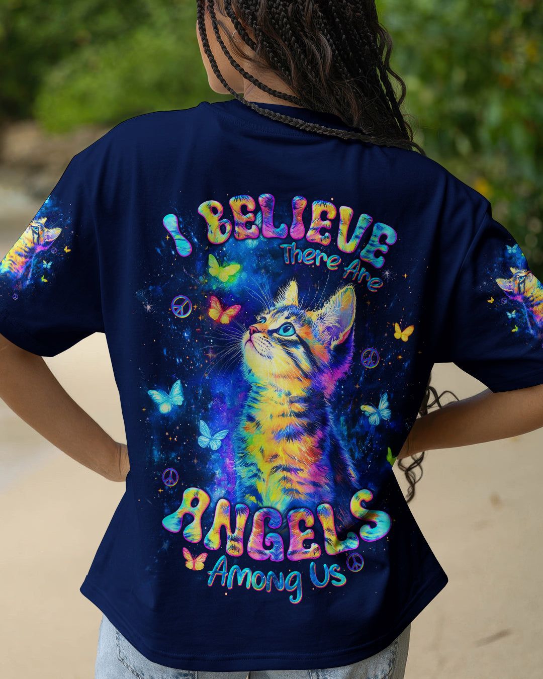 I BELIEVE THERE ARE ANGELS AMONG US CAT ALL OVER PRINT - TLNT2312252