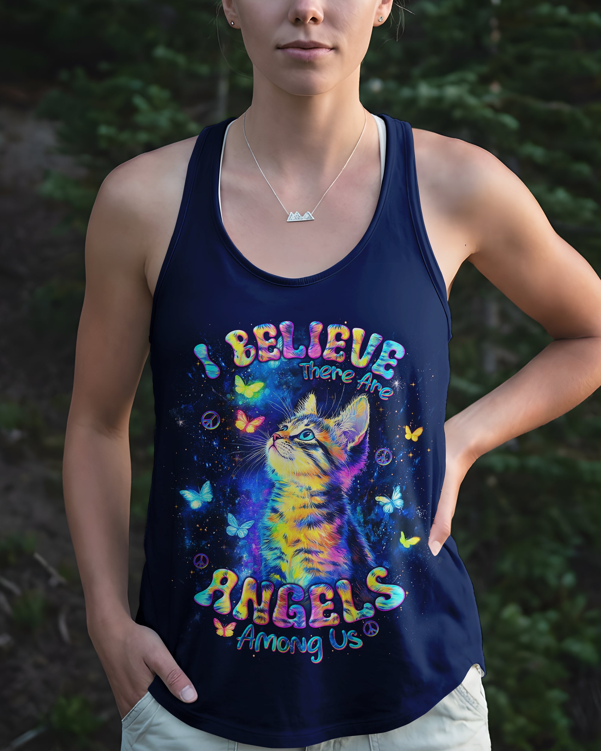 I BELIEVE THERE ARE ANGELS AMONG US CAT ALL OVER PRINT - TLNT2312252