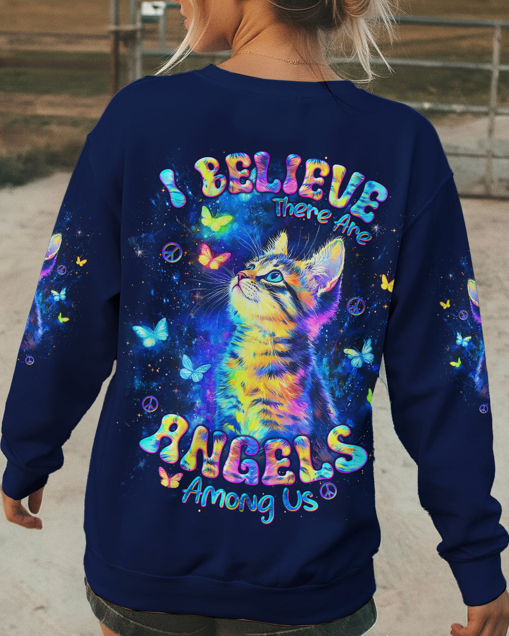 I BELIEVE THERE ARE ANGELS AMONG US CAT ALL OVER PRINT - TLNT2312252