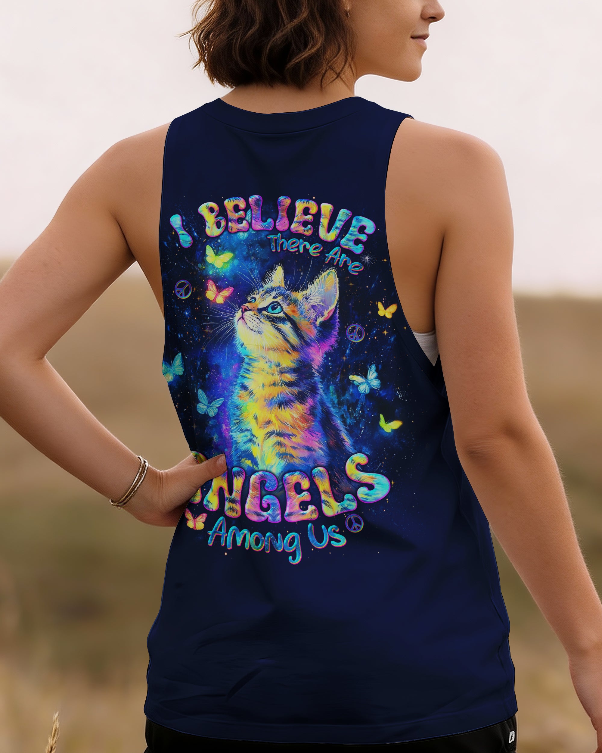 I BELIEVE THERE ARE ANGELS AMONG US CAT ALL OVER PRINT - TLNT2312252