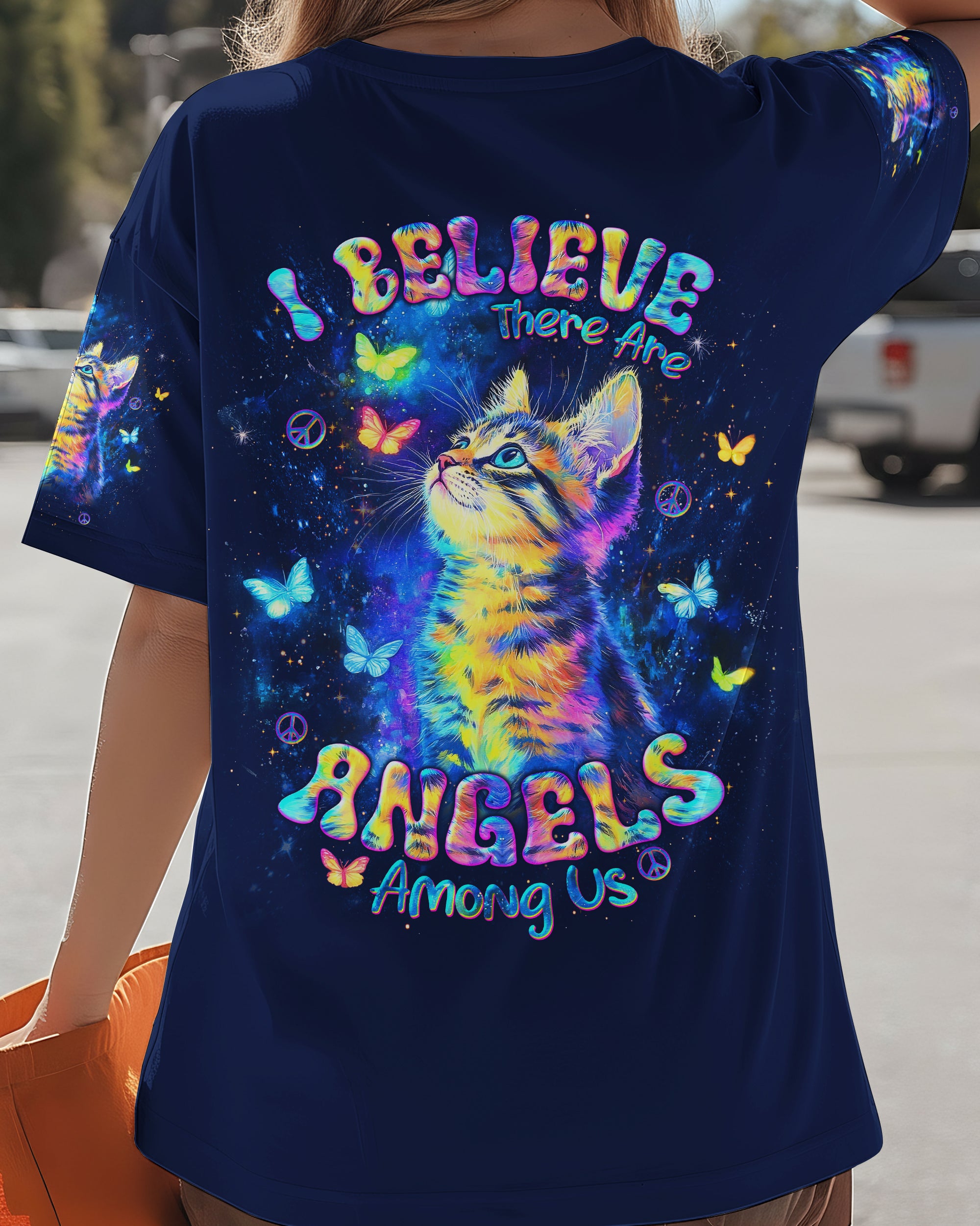 I BELIEVE THERE ARE ANGELS AMONG US CAT ALL OVER PRINT - TLNT2312252
