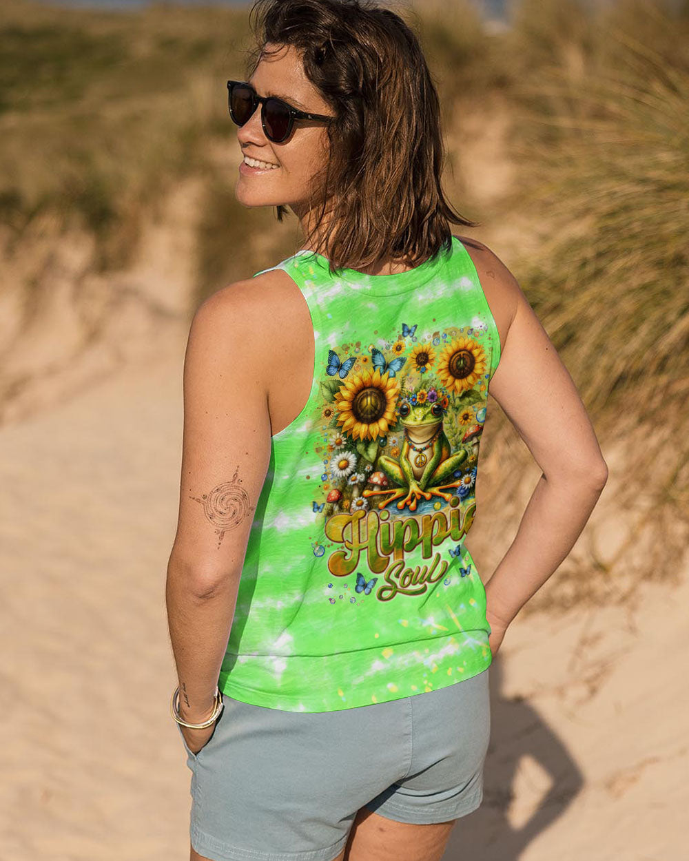 HIPPIE SOUL FROG SUNFLOWER ALL OVER PRINT - TLNT2401242