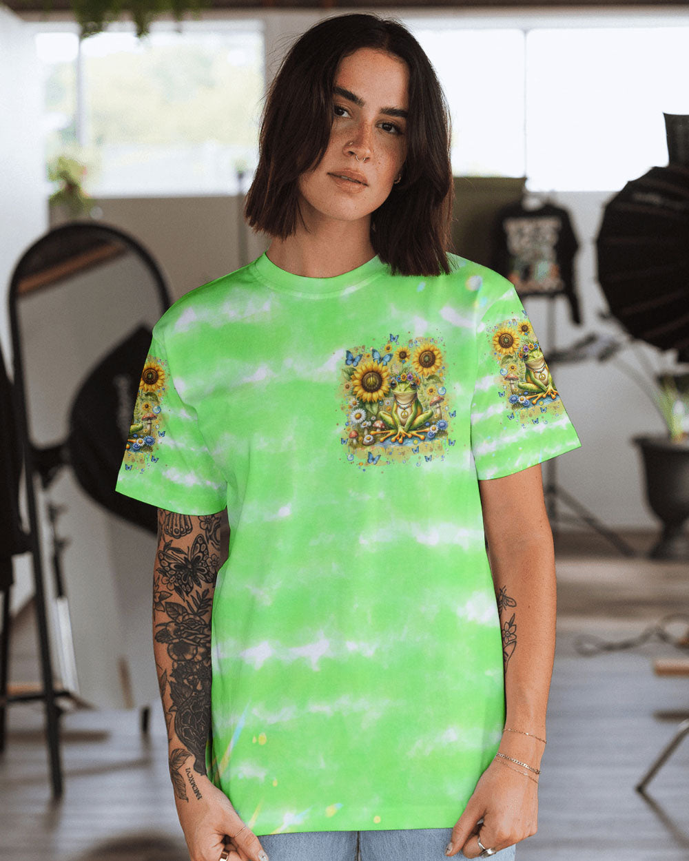 HIPPIE SOUL FROG SUNFLOWER ALL OVER PRINT - TLNT2401242