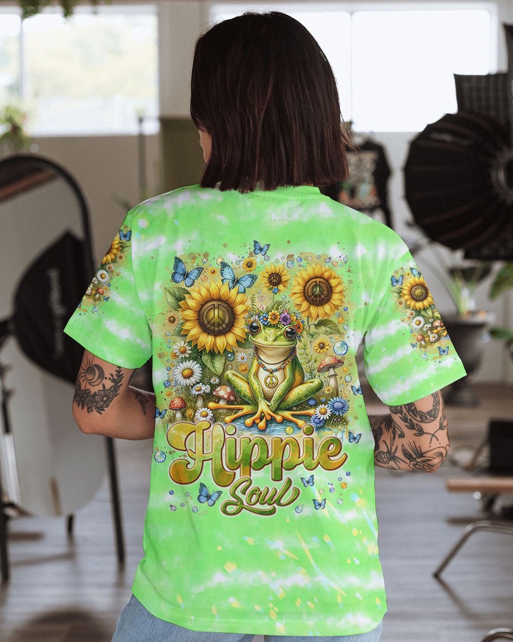HIPPIE SOUL FROG SUNFLOWER ALL OVER PRINT - TLNT2401242