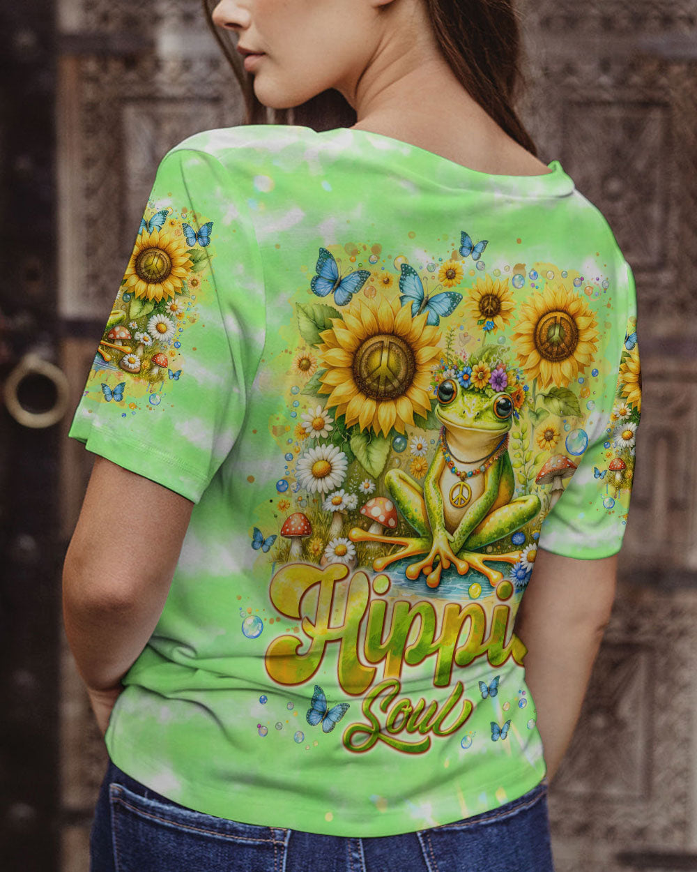 HIPPIE SOUL FROG SUNFLOWER ALL OVER PRINT - TLNT2401242