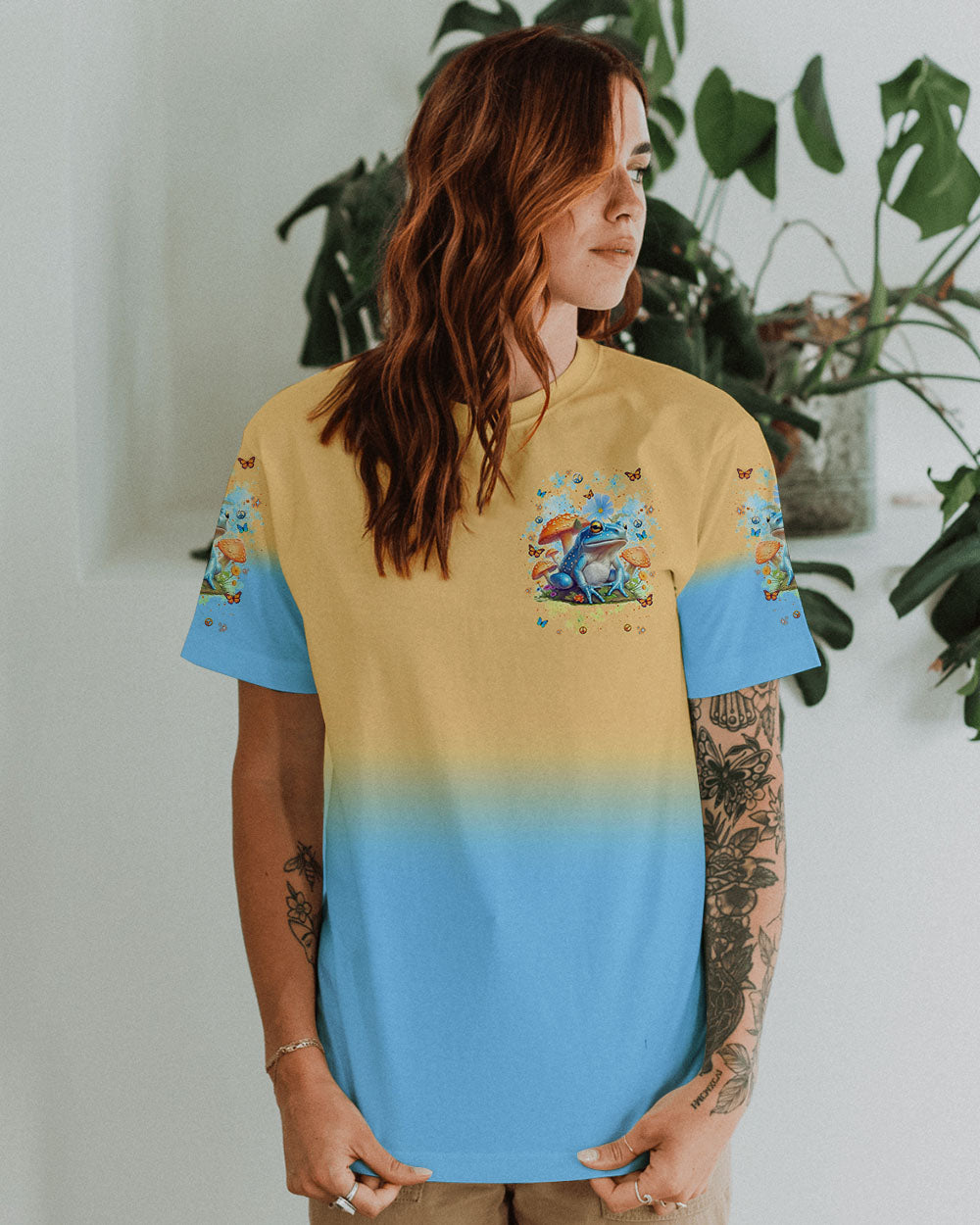 BE YOU THE WORLD WILL ADJUST FROG ALL OVER PRINT  - TLNT2401254