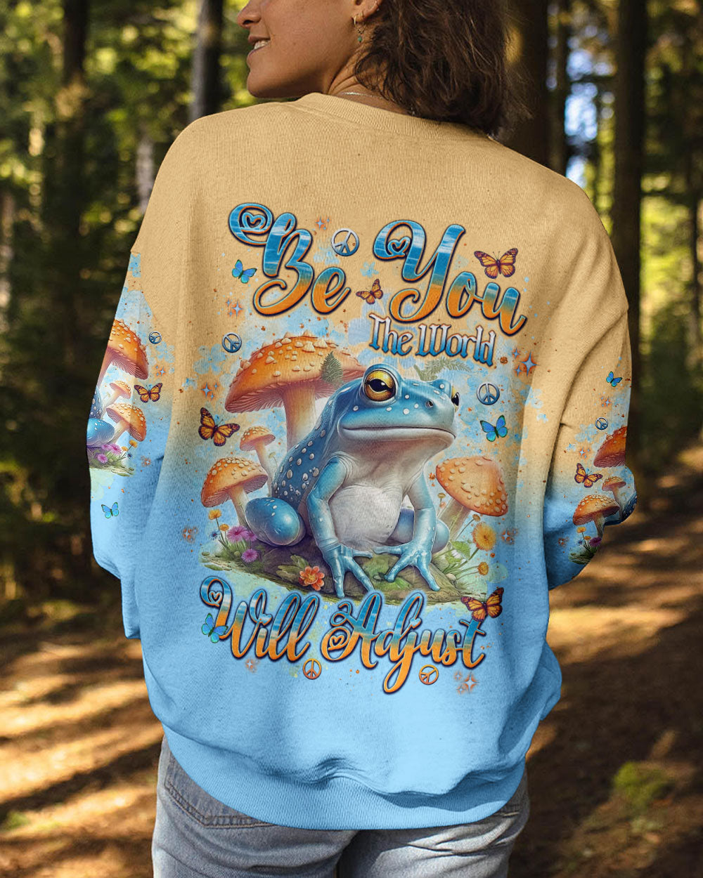 BE YOU THE WORLD WILL ADJUST FROG ALL OVER PRINT  - TLNT2401254
