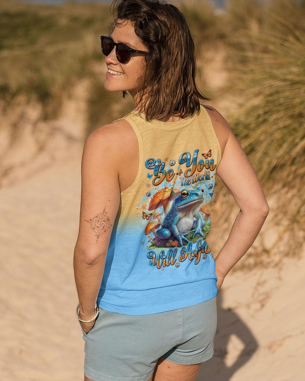 BE YOU THE WORLD WILL ADJUST FROG ALL OVER PRINT  - TLNT2401254
