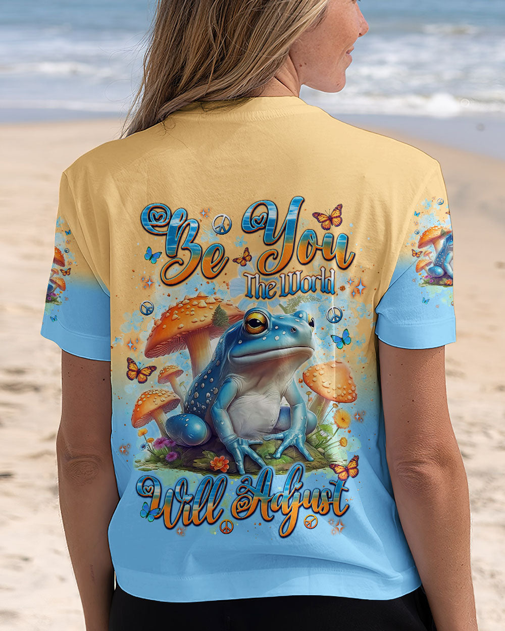 BE YOU THE WORLD WILL ADJUST FROG ALL OVER PRINT  - TLNT2401254