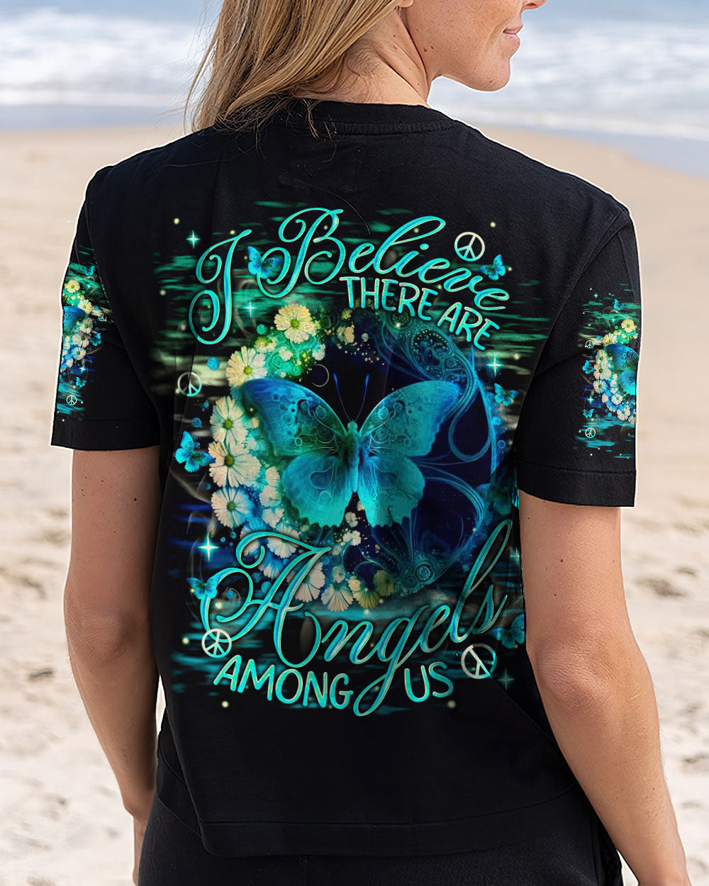 I BELIEVE THERE ARE ANGELS AMONG US BUTTERFLY ALL OVER PRINT - TLNT2402253