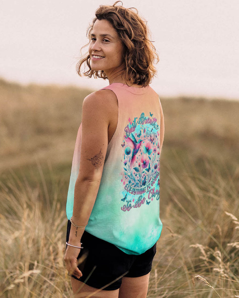 JUST BREATHE HUMMINGBIRD ALL OVER PRINT - TLNT2404241
