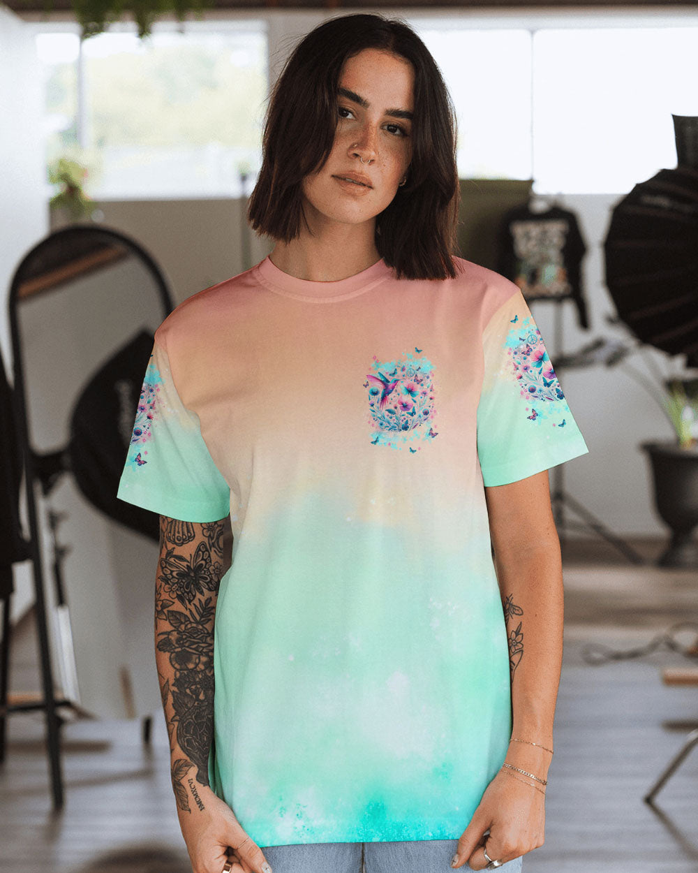 JUST BREATHE HUMMINGBIRD ALL OVER PRINT - TLNT2404241