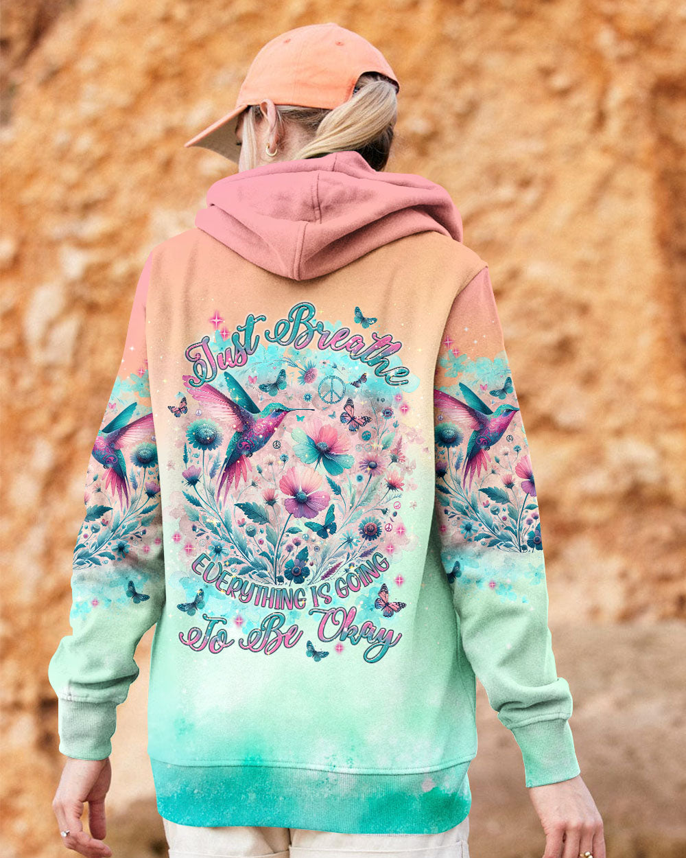 JUST BREATHE HUMMINGBIRD ALL OVER PRINT - TLNT2404241