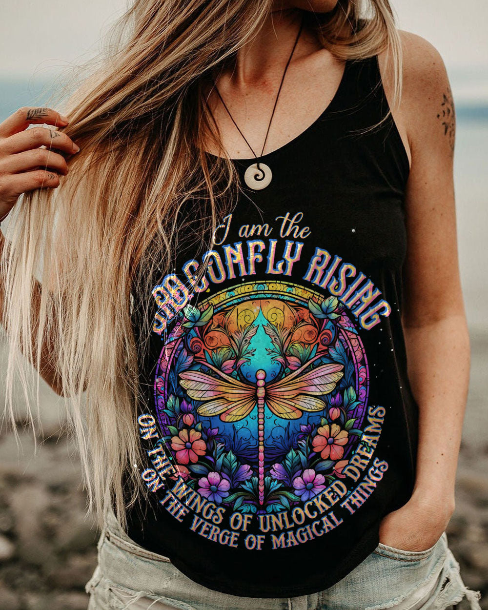 I AM THE DRAGONFLY RISING COLORFUL ALL OVER PRINT - TLNT2405232