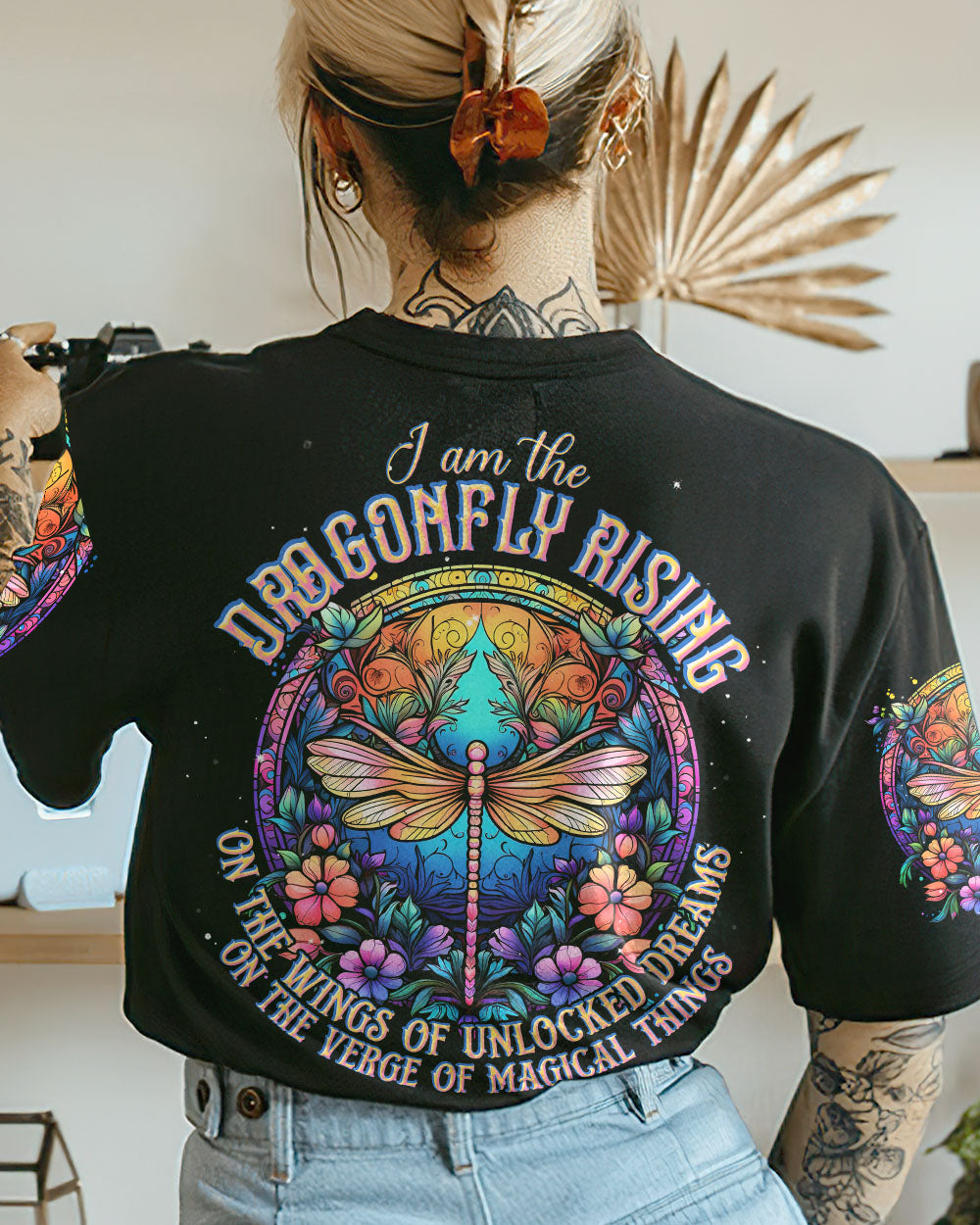 I AM THE DRAGONFLY RISING COLORFUL ALL OVER PRINT - TLNT2405232