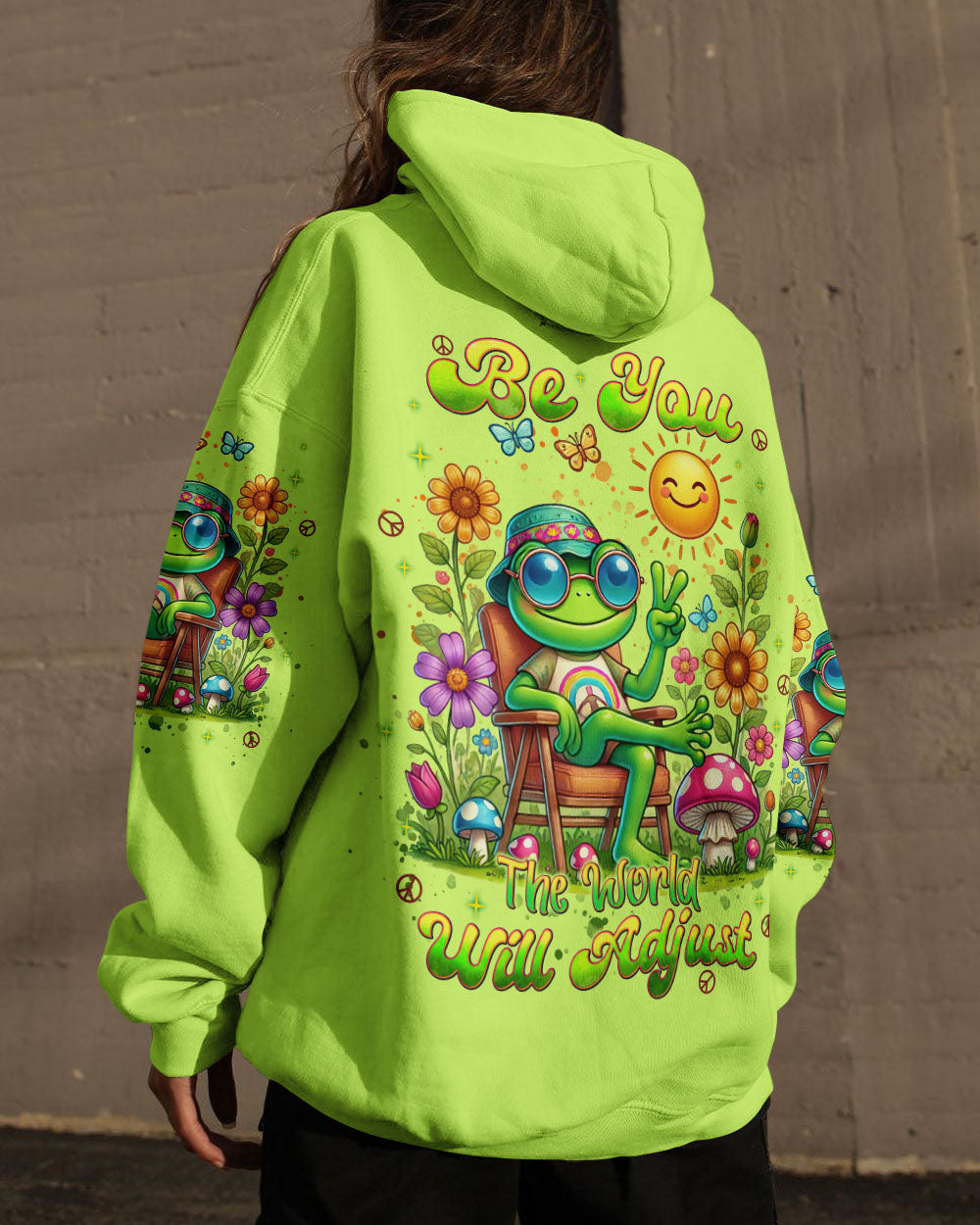 BE YOU THE WORLD WILL ADJUST FROG ALL OVER PRINT - TLNT2407243