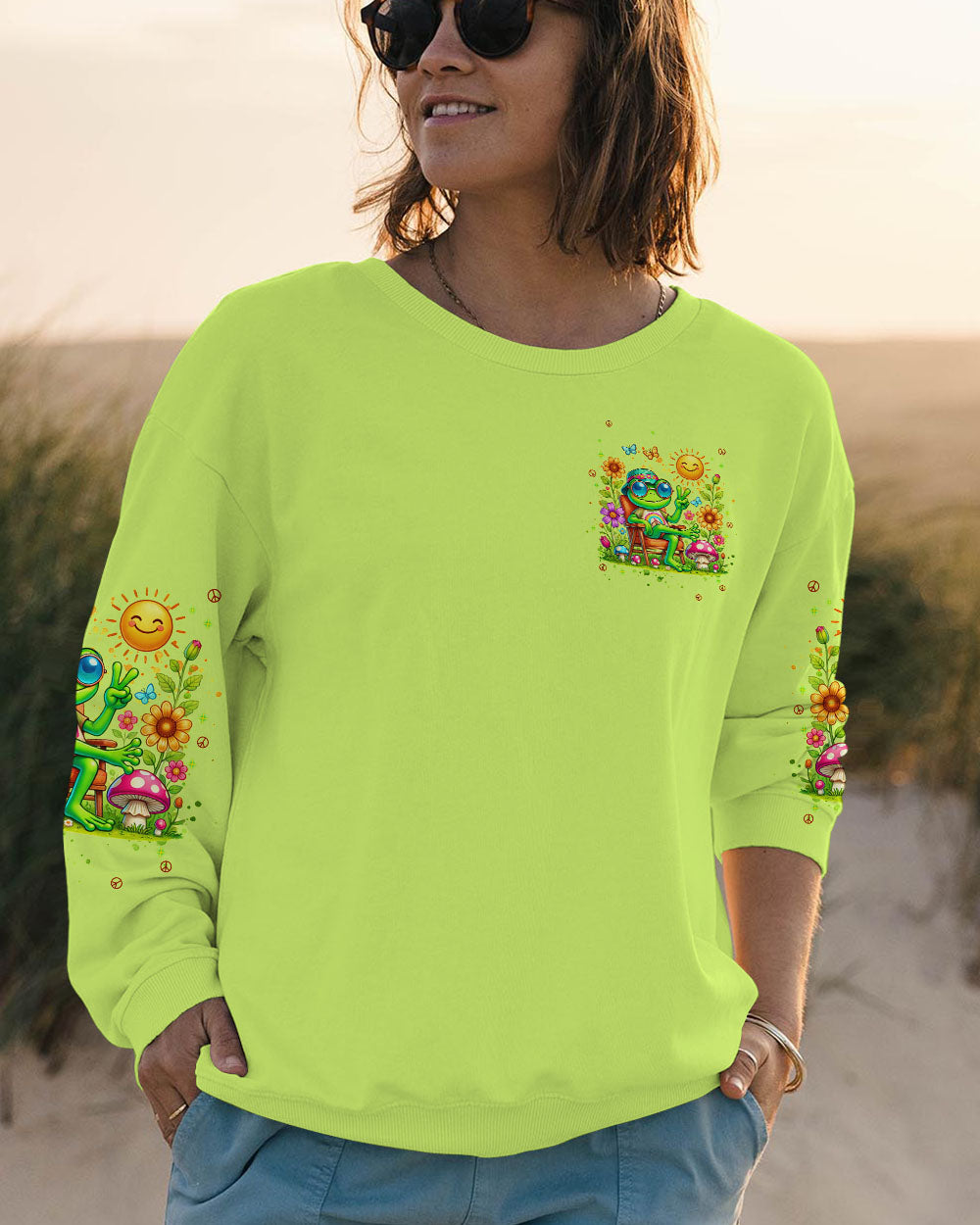 BE YOU THE WORLD WILL ADJUST FROG ALL OVER PRINT - TLNT2407243