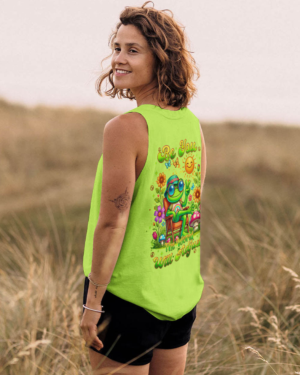 BE YOU THE WORLD WILL ADJUST FROG ALL OVER PRINT - TLNT2407243