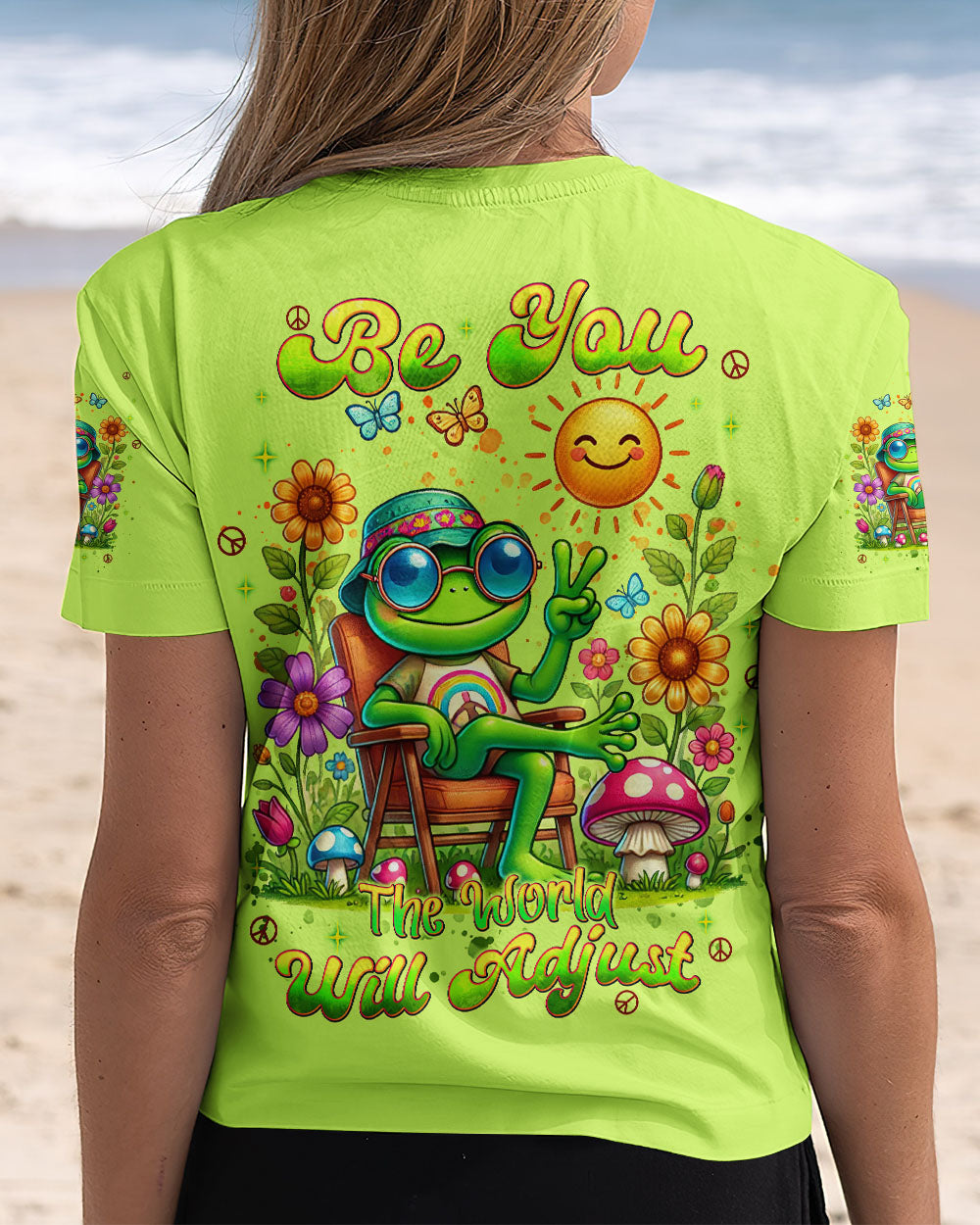BE YOU THE WORLD WILL ADJUST FROG ALL OVER PRINT - TLNT2407243