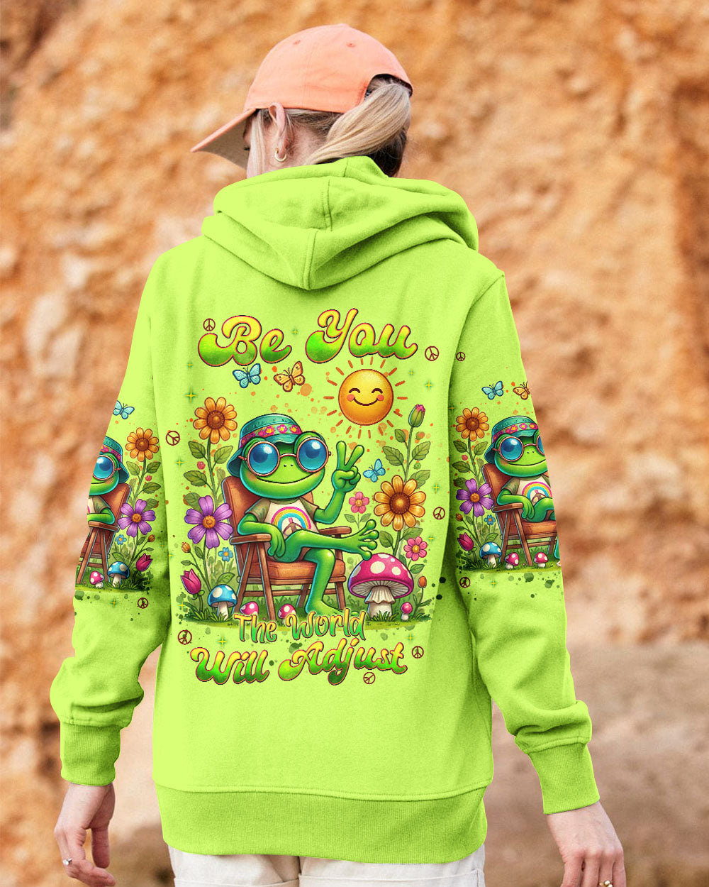 BE YOU THE WORLD WILL ADJUST FROG ALL OVER PRINT - TLNT2407243