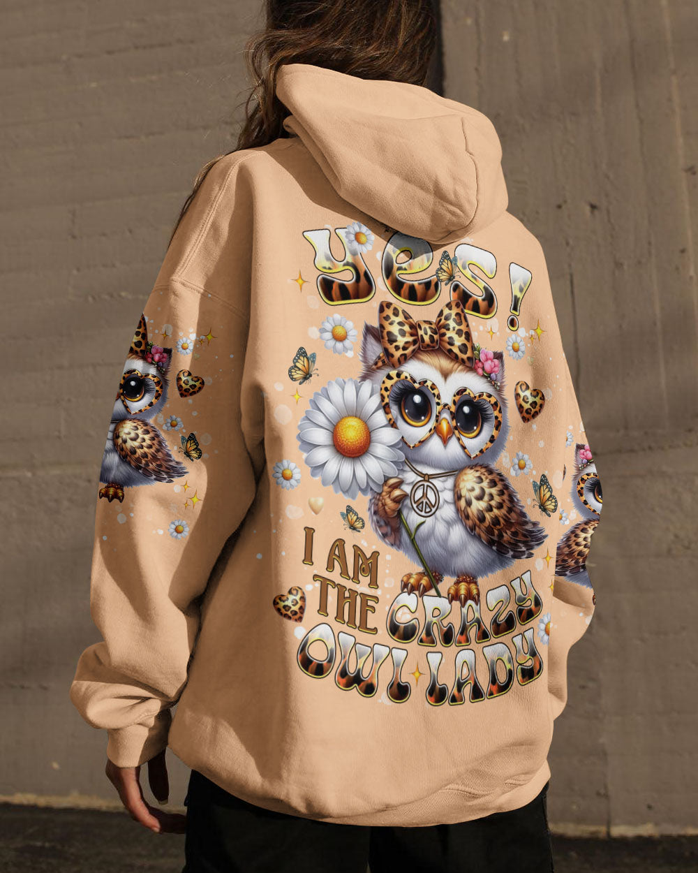 YES I AM THE CRAZY OWL LADY ALL OVER PRINT - TLNT2506253