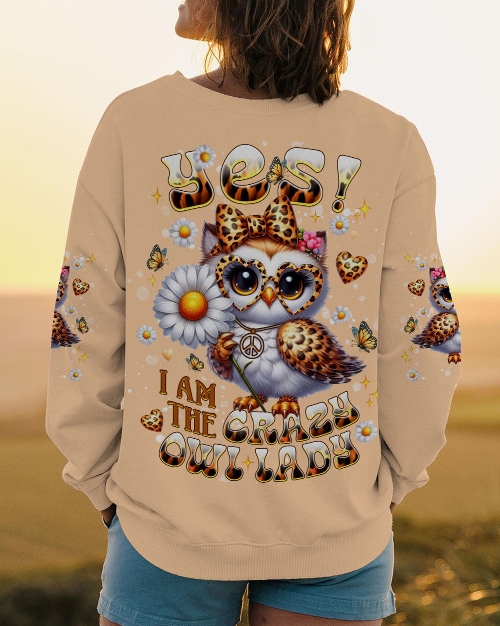 YES I AM THE CRAZY OWL LADY ALL OVER PRINT - TLNT2506253