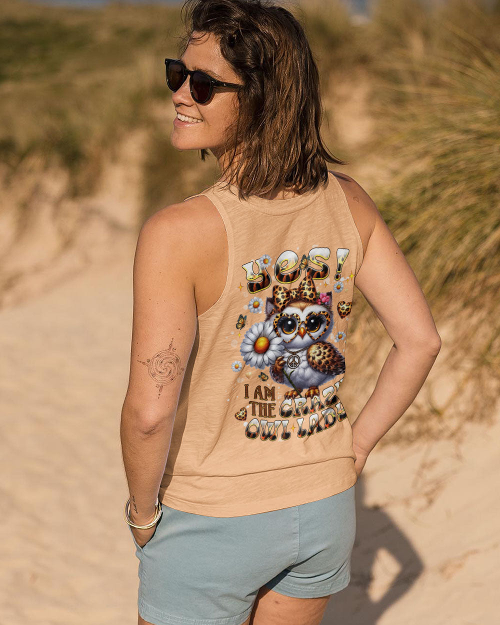 YES I AM THE CRAZY OWL LADY ALL OVER PRINT - TLNT2506253